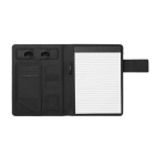 Portfolio mit integrierter Powerbank, USB-Kabel und Notizblock, A5 farbe schwarz