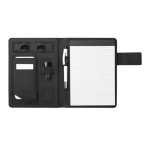 Portfolio mit integrierter Powerbank, USB-Kabel und Notizblock, A5 farbe schwarz vierte Ansicht