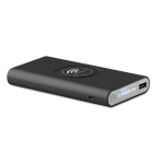 Powerbank für kabellose Aufladung mit gummiertem Finish, 8.000 mAh farbe schwarz