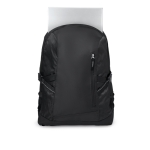 Trendiger Laptoprucksack mit Ripstop-Details bedrucken, 15'' farbe schwarz zweite Ansicht