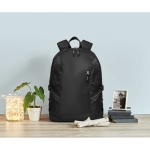 Trendiger Laptoprucksack mit Ripstop-Details bedrucken, 15'' farbe schwarz Stimmungsbild