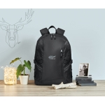 Trendiger Laptoprucksack mit Ripstop-Details bedrucken, 15'' farbe schwarz Stimmungsbild Hauptansicht