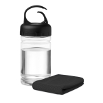 Plastikflasche mit Handtuch, 100% Polyester, 300 ml farbe schwarz dritte Ansicht