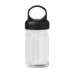 Plastikflasche mit Handtuch, 100% Polyester, 300 ml farbe weiß