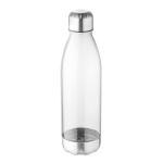 Flasche aus Plastik mit Verschluss und Edelstahlboden, BPA frei, 600 ml farbe transparent