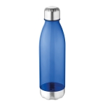 Flasche aus Plastik mit Verschluss und Edelstahlboden, BPA frei, 600 ml farbe blau-transparent