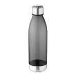 Flasche aus Plastik mit Verschluss und Edelstahlboden, BPA frei, 600 ml farbe grau-transparent