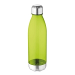 Flasche aus Plastik mit Verschluss und Edelstahlboden, BPA frei, 600 ml farbe transparentes lindgrün