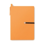 Set mit Notizbuch, Kugelschreiber und Post-It in einem farbe orange