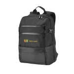 Laptoprucksack mit gepolsterten Taschen als Werbemittel, 15,6'' farbe schwarz Ansicht mit Logo 1