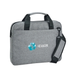 Laptoptasche bedrucken aus 600D HD mit gepolstertem Hauptfach, 14” farbe grau Ansicht mit Logo 1