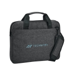 Laptoptasche bedrucken aus 600D HD mit gepolstertem Hauptfach, 14” farbe dunkelgrau Ansicht mit Logo 1