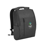 Hochwertiger Laptoprucksack ideal als Firmengeschenk, 15,6'' farbe grau Ansicht mit Logo 1