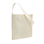 Umhängetasche aus Non-Woven-Material mit langem Henkel, 80 g/m2 farbe beige