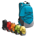 Wanderrucksack aus 600D mit Hauptfach und 2 Mesh-Seitentaschen Ansicht in vielen Farben