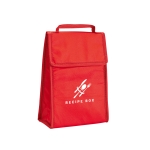 Faltbare Kühltasche aus Non Woven mit Klettverschluss, 80 g/m2 farbe rot Ansicht mit Logo 1