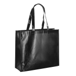 Günstige Non-Woven-Tasche mit glänzender Laminierung, 110 g/m2 farbe schwarz