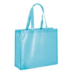 Günstige Non-Woven-Tasche mit glänzender Laminierung, 110 g/m2 farbe hellblau