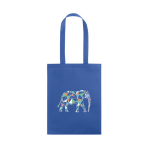 Thermoversiegelte Non-Woven-Tasche mit Henkeln, 80 g/m2 farbe köngisblau Ansicht mit Logo 1