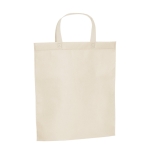 Günstige Non-Woven-Tasche mit kurzen Henkeln, 80 g/m2 farbe beige