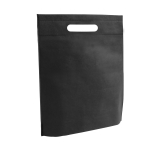 Günstige Non-Woven-Tasche mit gestanztem Henkel, 80 g/m2 Minimart farbe schwarz