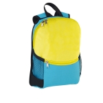 Bunter, bedruckbarer Kinderrucksack als Merchandising farbe hellblau