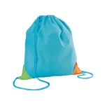 Farbenfroher Turnbeutel für Kinder aus Non-Woven, 80g/m² farbe hellblau