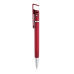 Touchpen Kugelschreiber mit Metall-Oberfläche und Handyhalter farbe rot