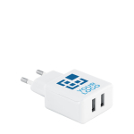 Stecker und Ladegerät mit 2 USB-Anschlüssen: 2 5V/1-2.1A Ansicht mit Druckbereich