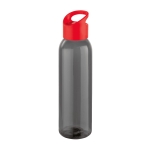 Elegante schwarze Firmenflasche mit farbigem Deckel, 600 ml farbe rot