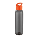 Elegante schwarze Firmenflasche mit farbigem Deckel, 600 ml farbe orange