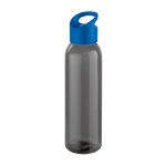 Elegante schwarze Firmenflasche mit farbigem Deckel, 600 ml farbe köngisblau