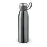 Elegante Aluminiumflasche mit Silikonband und Schlaufe, 650 ml farbe titan