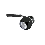 Kleine Aluminium-Taschenlampe mit 6 LED-Lichtern und Halteschlaufe farbe schwarz