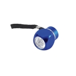 Kleine Aluminium-Taschenlampe mit 6 LED-Lichtern und Halteschlaufe farbe blau