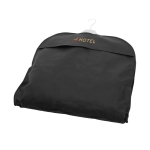 Günstiger Kleidersack für Klamotten auf Reisen aus Non-Woven, 80 g/m2 farbe schwarz Ansicht mit Logo 1