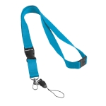 Lanyard mit Schnalle und Sicherheitsverschluss für Messen farbe hellblau