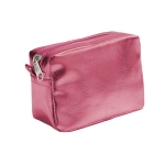 Kosmetiktasche für Frauen mit Metallic-Oberfläche aus PVC, Glamour farbe pink