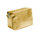 Kosmetiktasche für Frauen mit Metallic-Oberfläche aus PVC, Glamour farbe gold