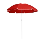 Klassischer Sonnenschirm aus 170T als Sommer-Merchandising mit Logo farbe rot