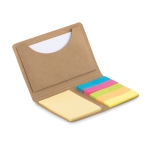 Nachhaltiger Visitenkartenhalter mit Post-It und Cover mit Logo farbe beige