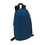 Günstiger bedruckter Rucksack für Wanderungen aus Polyester farbe blau zweite Ansicht