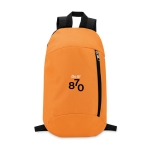 Günstiger bedruckter Rucksack für Wanderungen aus Polyester farbe orange Hauptansicht