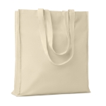 Bedruckbare Baumwolltasche mit verstärkten Henkeln, 140 g/m2 farbe beige