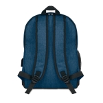 Diebstalhsicherer Rucksack aus Polyester mit verstecktem Fach farbe blau zweite Ansicht