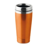 Doppelwandiger Thermosbecher mit Trinkschiebeöffnung, 400 ml farbe orange