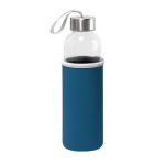 Glasflasche mit Edelstahlverschluss und Schlaufe, 520 ml farbe blau