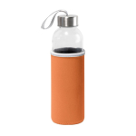 Glasflasche mit Edelstahlverschluss und Schlaufe, 520 ml farbe orange