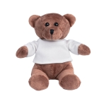 Brauner Teddy-Plüschtier mit weißem Pulli für Ihren Logoaufdruck farbe weiß zweite Ansicht