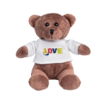 Brauner Teddy-Plüschtier mit weißem Pulli für Ihren Logoaufdruck farbe weiß zweite Ansicht